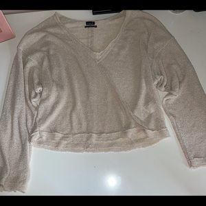 Urban Outfitters Long Sleeve Crochet Top